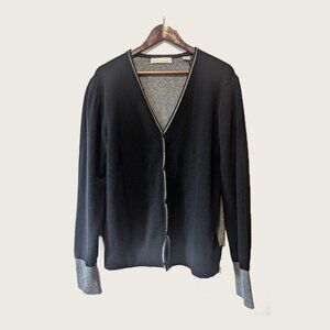 RANDOM IDENTITIES - Cashmere blend two-tone cardigan - Sz L